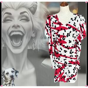 Vintage See by Chloé Cruella DeVil Style Dress Halloween Designer Costume 80s
